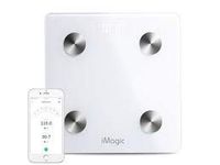 iMagic Body Fat Scale for 11 Fitness Indicators, Bluetooth Smart Digital Scale with iOS/Android APP, Body Composition Analyzer for Weight, BMI, Fat, Water, Metabolic Age, BMR, etc. 11 Inch, White