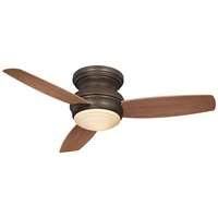 Minka-Aire F593L-ORB, Traditional Concept LED Bronze Flush Mount 44" Outdoor Fan w/LT & Ctrl