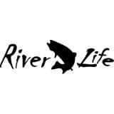 Chase Grace Studio River Life Fishing Catfish Trout Alaskan Salmon Vinyl Decal Sticker|WHITE| Cars Trucks SUV Laptops Canoe Kayak Wall Art|5.5" X 2.5"|CGS167