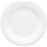 Yanco MS-010WT Mile Stone Wide Rim Round Plate, 10.5" Diameter, Melamine, White Color, Pack of 24