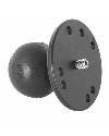 RAM-202A camera base consists of a 1.5 inch diameter rubber ball, connected at right angles to a 2.5 inch diameter round base with a centered 1/4 inch-20 thread.