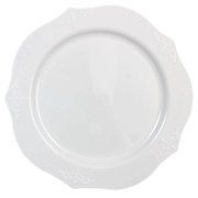 Antique Collection Combo Pack China Look White Plastic Plates,(Includes 4 Packs of 40 Plates, 40 10" Dinner Plates and 40 7" Salad Plates), Fancy Disposable Dinnerware