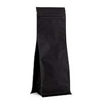 Matte Black Zip Top Square Bottom Gusseted Pouch - 4-1/8 X 3-1/8 X 10-7/8 - Case 1000