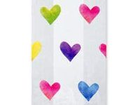 100 Ct Watercolor Rainbow Hearts 4x2x9 Inch Medium Cello Cellophane Treat Food Snack Bags BEND-1033