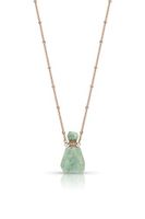 Perfume Bottle Shaped Aromatherapy Locket (Green Amazonite with Rose Gold Chain)