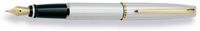 Aurora Style Chrome Barrel & Cap w/ Gold Trim Broad Point Fountain Pen - AU-E14-B