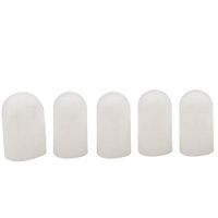 Tuscom 5Pcs Insulation, Anti-hot, Non-Slip Silicone Finger Protector,23x36mm/19x36mm for Hand-held Barbecue Sleeve Insulation Anti-Skid Finger Cover (White)