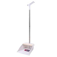 Broom and Dustpan With Long Handle Telescopic Up Plastic Soft Brush Upright Broom and Dustpan Non-Slip Handle Non-stick Hair Broom Set for Room Office Schools Toilet Garden Home Kitchen