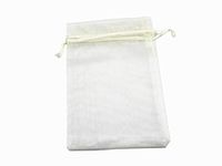 QIANHAILIZZ 50 Pack 12 x 16 Inch Drawstring Flower Bags Organza Jewelry Gift Pouch Candy Pouch Drawstring Wedding Favor Bags (Ivory)