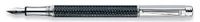 Caran D'ache Varius Carbon 3000, Silver Plated/Rhodium Coated Extra Fine Point Fountain Pen - CA-4490997