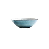 Home big wrist Ceramic Bowl Japanese Household Restaurant Pasta Tray Salad Plate Round Tableware 19.7x6.2cm Decorative hotel retro soup bowl