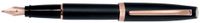 Aurora Style Satin & Rose Gold Black Matte w/ Rose GT Fine Point Fountain Pen - AU-E20-PNF