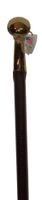 Walking Cane - Bubba Stik Texas Style Walking Stick Made of Stained Tennessee Hardwood and Topped with a Brass Hame Handle From a Real Horse Collar Harness. Made in Texas By Real Texans. (39" Bubba Stik w/ Logo and Brass Handle, Ebony)