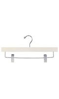 14 inch Ivory Wood Skirt and Pants Hangers - Case of 50