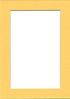 Pack of (5) 5x7 Acid Free White Core Picture Mats Cut for 4x6 Pictures in Yellow