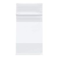 Plymor Heavy Duty Plastic Reclosable Zipper Bags w/White Block, 4 Mil, 2" x 3" (Pack of 100)