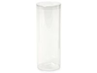 Clear Truffle Boxes - 2 Pc Clear Cylinders with Clear Bottom 2-3/4" Diax7-1/2" - (4 Packs; 5 Per Pack) - WRAPS-T27575