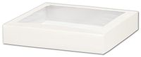 White Gift Box Lids with Window, 8 x 8 x 1 1/2"