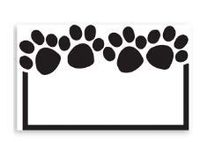 Paw Print Gift Note Cards with Envelopes and Gold Seal -25pack Set