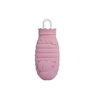 Healifty Rubber Hot Water Bottle Silicone Water Bag Size L (Purple)