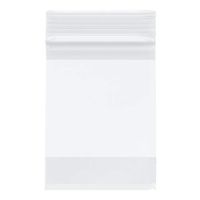 Plymor Heavy Duty Plastic Reclosable Zipper Bags w/White Block, 4 Mil, 3" x 4" (Pack of 100)
