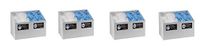Horizon 5122-W Heavy Duty Plastic 2-Compartment Hair Net/Beard Cover/Shoe Cover Dispenser with Clear Lid, 12" Width x 14" Height x 8" Depth, White (4)