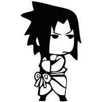 Naruto Anime Sasuke Cool Post - Vinyl - 5" tall (Color: BLACK) decal laptop tablet skateboard car windows stickers
