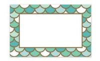 Mermaid Scales Gift Note Cards with Envelopes and Gold Seal -25pack Set