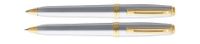 Sheaffer Prelude Brushed Chrome /GT .7mm Pen & Pencil Set - SH-342-9