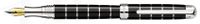 Laban Black & .925 Sterling Silver Horizontal Medium Point Fountain Pen - LST-F9191-00M