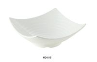 Yanco MD-816 Milando 16" Square Bowl, 160 oz Capacity, 3.75" Height, Melamine, White Color, Pack of 12