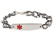 Aluminum Design Bracelet - Black & White - Medical ID Bracelet (5.5)