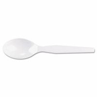 Dixie TM207 Plastic Cutlery, Heavy Mediumweight Teaspoons, White, 100/Box