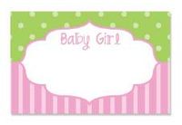 Pink and Green Baby Shower Gift Note Cards with Envelopes and Gold Seal -25pack Set
