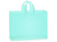 Frosted Plastic Shopping Gift Bags Large (16"x6"x12")- Quantity of 50 (Purple)