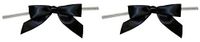 Reliant Ribbon Satin Twist Tie Bows - Small Ribbon, 5/8 Inch X 100 Pieces, Black (Twо Pаck)