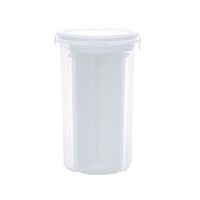 Everyfit- Kitchen Compartment Transparent Sealed Cans Food Storage Container, Airtight Watertight Cereal Box, Kitchen Storage Tank Can For Grains, Dried Fruit, Snacks, 4 Compartments(White)