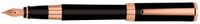 Aurora Tu Rose Gold Black Resin/Pink Gold Trim Fine Point Fountain Pen - AU-T11-PNF