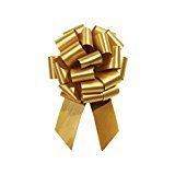 Antique Gold 4 Inch Pull Bows 10 Pack Gift Wrap Christmas Wedding Gift Wrap Pull Bows Pull String Bows by A1 Bakery Supplies