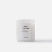 Sijo Luxury Natural Coconut Wax Aromatherapy Scented Candles, Highly Scented Long Lasting 60 Hours Burn, Wooden Wick, for Stress Relief, Relaxation, Hand Poured in The USA (Ginger White Tea, 8.5 Oz.)