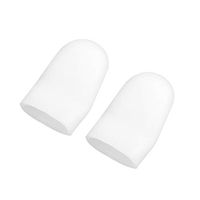 VORCOOL 2pcs Silicone Gel Finger Sleeves Protector Finger Cots for Protect Cracked Skin/Blisters/Callus (White)