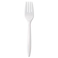 Wrapped Cutlery, 6 1/8 Fork, Mediumweight, White, 1000/Carton (10 Cartons)