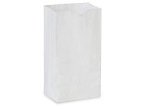 Kraft & White Paper Gift Bags - Bulk 6 lb Gift Sacks White Kraft 6"x3-5/8"x11-1/16" (500 Bags) - WRAPS-B6KWH