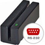 Mag-Tek 21040082 Mini RS232 MSR Card Reader, Track I/II/III, 9' Cable, Port Powered, Black