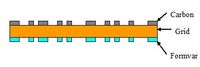 Lacey carbon film supported by removable lacey formvar film, support film mounted on 300 mesh Cu Gilder Grid, For TEM and SEM, pack of 25