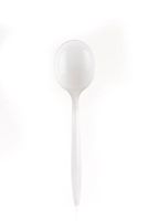 Disposable Plastic Cutlery Spoons (400 Count) - White Disposable Plastic Spoons Medium Weight - Great for Soups, Kitchen, Office, Togo, Lunch, Cafeterias, Restaurants by EcoQuality