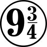 HARRY POTTER PLATFORM 9 3/4 LOGO STICKERS SYMBOL 5.5" DECORATIVE DIE CUT DECAL FOR CARS TABLETS LAPTOPS SKATEBOARD - BLACK