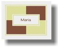 Paparte Note Cards (709 Green and Brown Block Name)