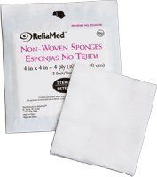 RELIAMED NON-WOVEN DRSNG/SPNG,4"X4",4 PLY, 25-2'S