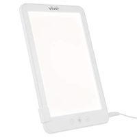 Vive Sun Lamp - Therapy Light 10,000 Lux Box - White Yellow LED Artificial Sunshine for Happiness, Vitamin D and Sadness - UV Free, Adjustable Brightness and Touch Control - for Desk and Bedroom